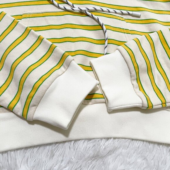 Women SOLID & STRIPEDThe Jolie Hoodie in Yellow Striped Size Extra Large - Picture 8 of 11
